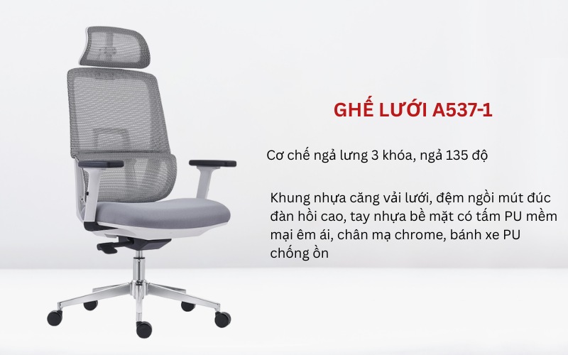 Review 10 mẫu ghế lưới xoay có tựa đầu công thái học tốt cho sức khỏe 