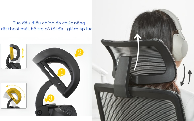 Ghế văn phòng có tựa đầu có tốt không? Lợi ích và cách chọn phù hợp 