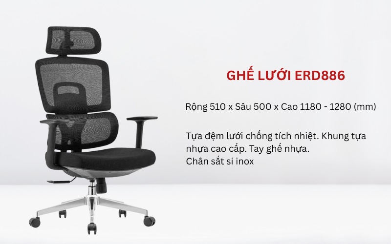 Review 10 mẫu ghế lưới xoay có tựa đầu công thái học tốt cho sức khỏe 