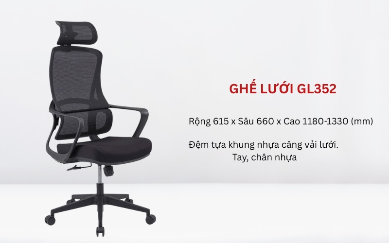 Review 10 mẫu ghế lưới xoay có tựa đầu công thái học tốt cho sức khỏe 