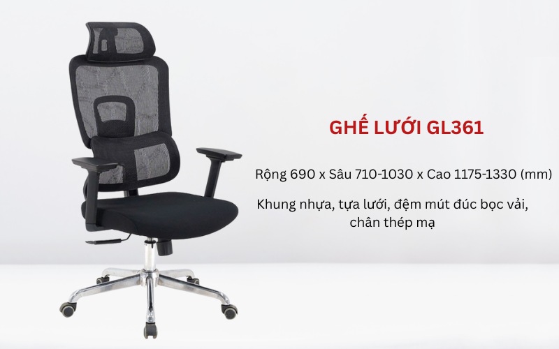 Review 10 mẫu ghế lưới xoay có tựa đầu công thái học tốt cho sức khỏe 