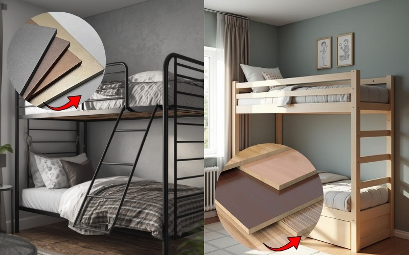 Kinh nghiệm chọn giường tầng: nên mua giường tầng gỗ hay giường tầng sắt? 