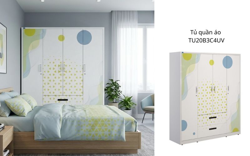 Tủ quần áo in UV là gì? Review 5 mẫu tủ bền đẹp, hiện đại gia đình 